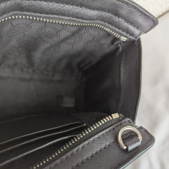 Michael Kors Small Saffiano Leather Studded Bag Black Silver NO CROSSBODY STRAP - Picture 8 of 12